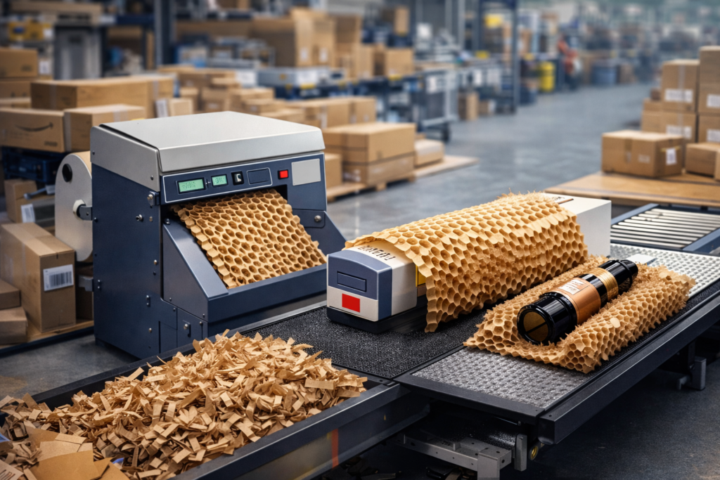 cardboard shredder machine UAE corrugated cardboard shredder Dubai paper cushion making machine UAE carton waste recycling machine UAE packaging waste reduction machine Middle East
