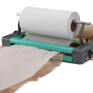 Electric honeycomb paper dispenser designed to stretch and dispense honeycomb paper up to 510mm wide. Compact design, 50W power, CE certified.